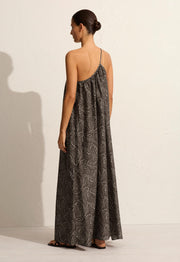 Voluminous One Shoulder Dress - Jasmine (Cocoa) - Matteau
